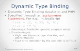 Dynamic Type Binding - Boise State University