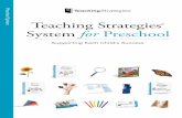 Preschool System System for Preschool - Teaching Strategies