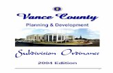 Subdivison Ordinance - Vance County