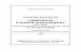 CORPORATE FINANCE MANAGEMENT - Ministry of Personnel
