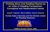 Thinking about Oral Reading Fluency as an Index of Reading