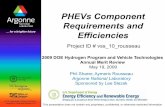 PHEVs Component Requirements and Efficiencies