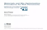 Materials and Mix Optimization Procedures for PCC Pavements