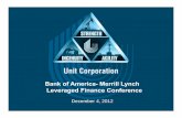 Bank of America- Merrill Lynch Leveraged - Unit Corporation