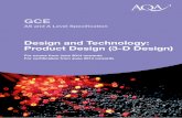 A-level Design and Tech - Product Design 3D Specification - AQA