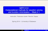 MATH 612 Computational methods for equation solving and ...