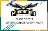 CLASS OF 2022 VIRTUAL SENIOR PARENT NIGHT