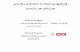Accuracy verification by means of exact and manufactured ...