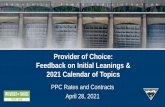 Provider of Choice: Feedback on Initial Leanings & 2021 ...