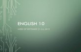 ENGLISH 10 - Mrs. Allen