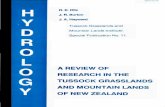 A review of hydrologic research in the tussock grasslands ...