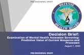 Decision Brief - Military Health System