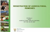 REGISTRATION OF AGRICULTURAL REMEDIES