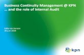 Business Continuity Management @ KPN … and the role of ...