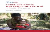 STRENGTHENING MATERNAL NUTRITION in Health Programs