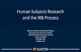 Human Subjects Research and the IRB Process