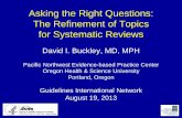 The Refinement of Topics for Systematic Reviews - Guidelines