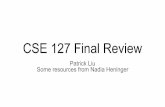 CSE 127 Final Review