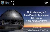 Multi-Messenger & Time Domain Astronomy: the Role of ...