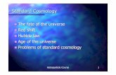 Standard Cosmology II - Istituto Nazionale di Fisica Nucleare