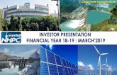 INVESTOR PRESENTATION FINANCIAL YEAR 18-19 : MARCH’2019