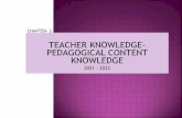 TEACHER KNOWLEDGE- PEDAGOGICAL CONTENT KNOWLEDGE