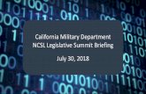 California Military Department NCSL Legislative Summit ...