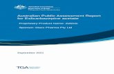 Australian public assessment report for Eslicarbazepine ...