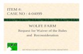 ITEM #: CASE NO : 4-04099 WOLFE FARM