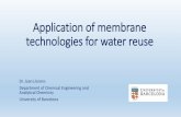 Application of membrane technologies for water reuse