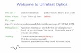 Welcome to Ultrafast Optics