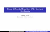 Linear Differential Equations With Constant Coefficients