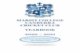 MARIST COLLEGE CANBERRA CRICKET CLUB YEARBOOK