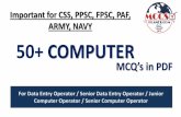 Important for CSS, PPSC, FPSC, PAF, ARMY, NAVY 50+ COMPUTER