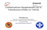 Complications Respiratoire de la Transfusion