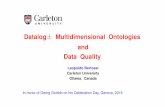 Datalog Multidimensional Ontologies and Data Quality