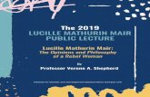 The 2019 LUCILLE MATHURIN MAIR PUBLIC LECTURE