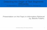 Detecting the Origin of Text Segments Efficiently