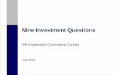 Nine Investment Questions