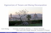 Eigenvectors of Tensors and Waring Decomposition