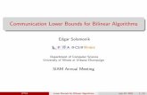Communication Lower Bounds for Bilinear Algorithms