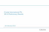 Croda International Plc 2012 Preliminary Results