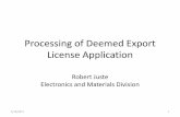 Processing of Deemed Export License Application