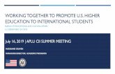 WORKING TOGETHER TO PROMOTE U.S. HIGHER EDUCATION TO ...