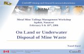 On Land or Underwater Disposal of Mine Waste