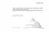 The 2003-04 Assembly Budget Bill AB 100 (Oropeza)