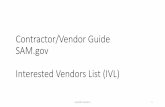 Contractor/Vendor Guide SAM.gov Interested Vendors List (IVL)