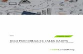 HIGH PERFORMANCE SALES HABITS - SBR Consulting