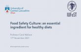 Food Safety Culture: an essential ingredient for healthy diets