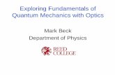 Exploring Fundamentals of Quantum Mechanics with Optics